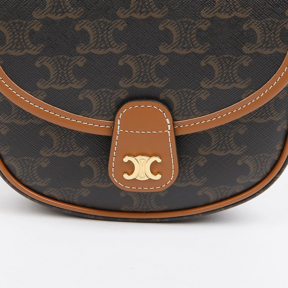 Celine Mini Triomphe Canvas Calf Shoulder Bag 158641893 [P]