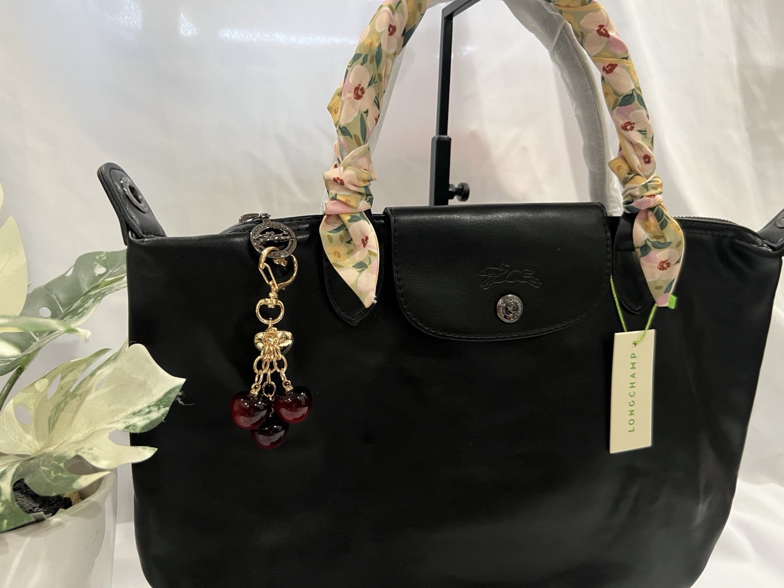 Longchamp Le Pliage Energy Medium Top Handle Bag Black Recycled Canvas Crossbody