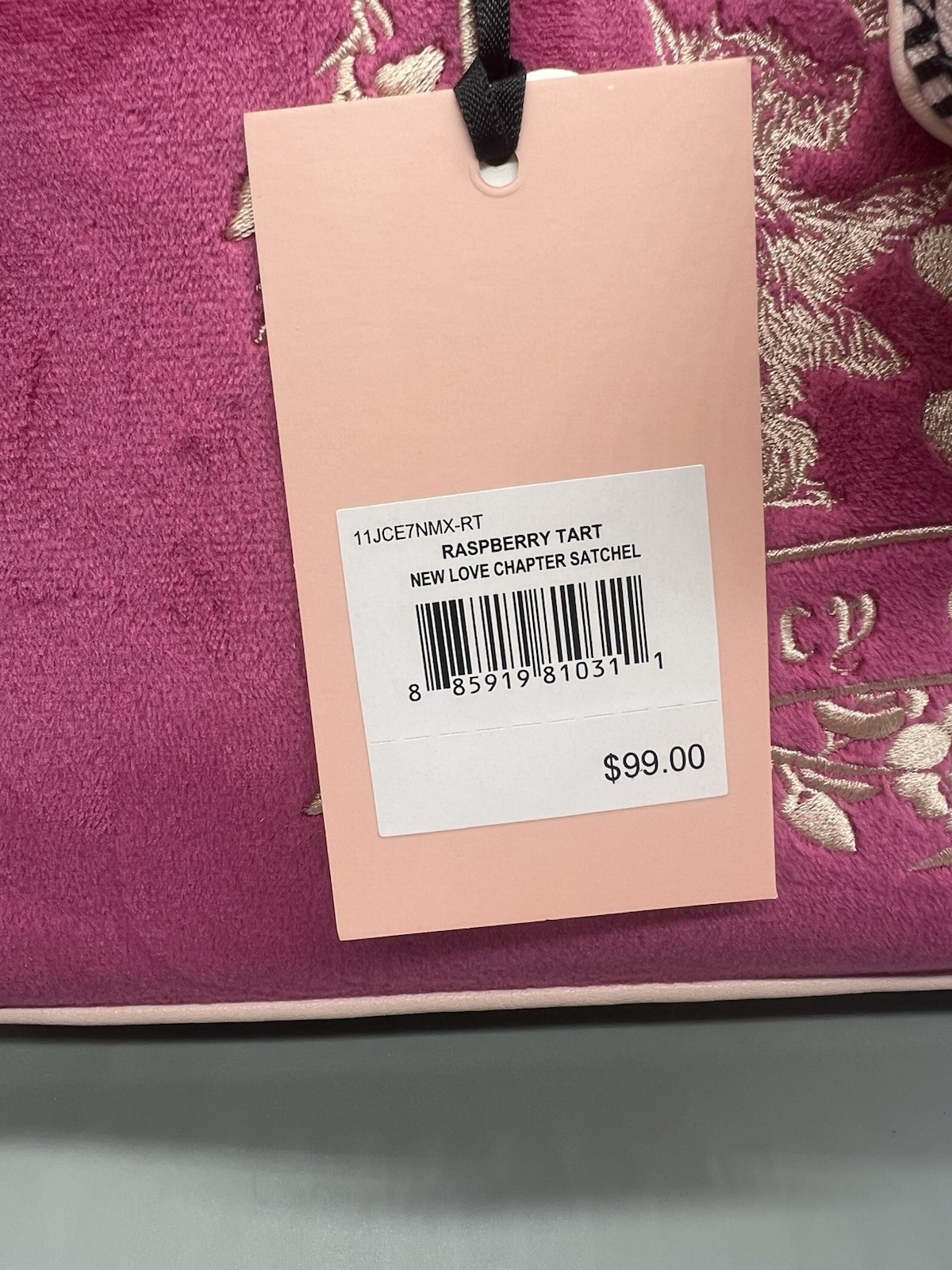 Juicy Couture New Love Chapter Pink Satchel w/ Crossbody Strap, Pouch & Charm