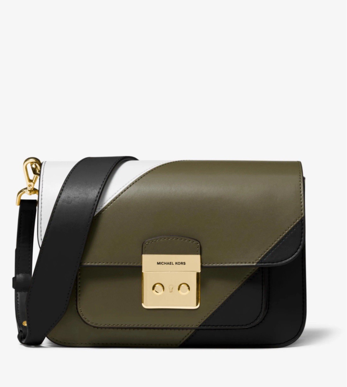 Michael Kors Sloan Editor Leather Shoulder Crossbody Bag Olive Multi