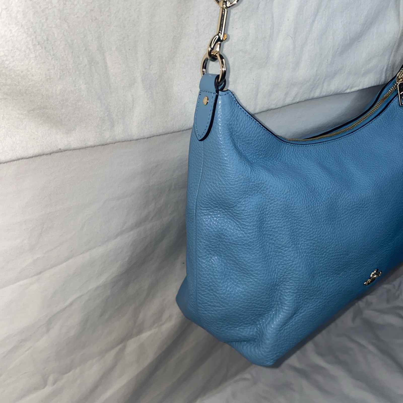 COACH EAST/WEST CELESTE CONVERTIBLE HOBO IN PEBBLE LEATHER F36628 SV/BLUE