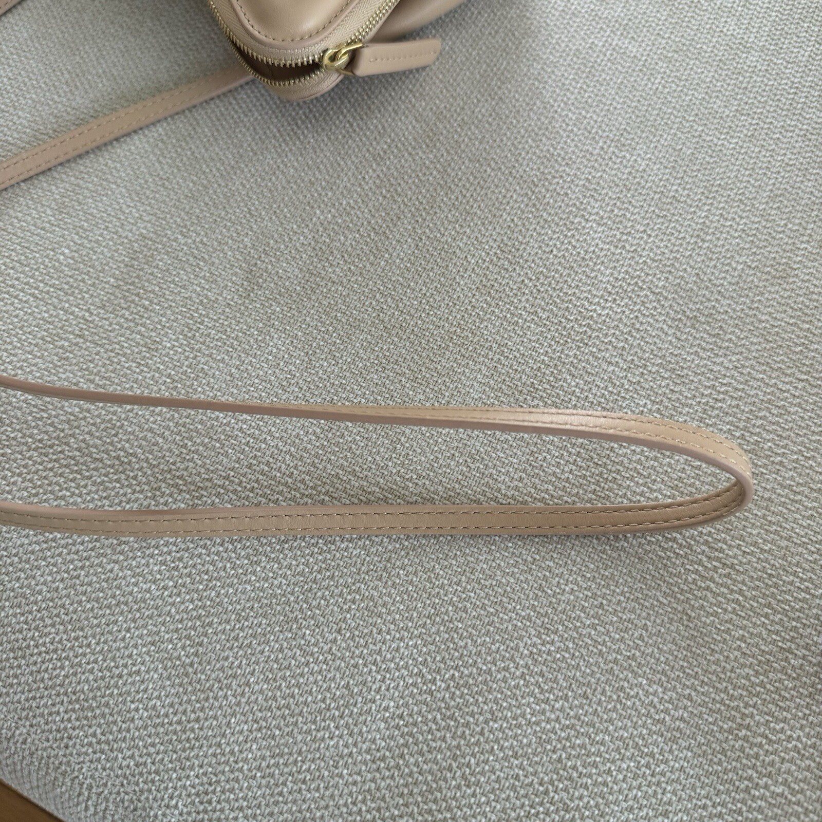 NWOT $695 Mansur Gavriel Designer Mini M Frame Leather Crossbody Bag Sand Beige