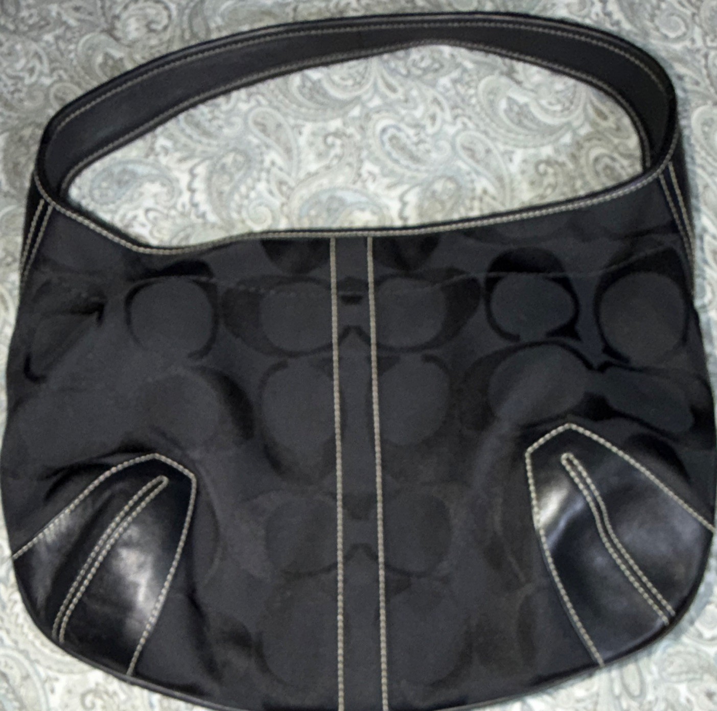 COACH Ergo Hobo One Shoulder Bag 11290 Signature Canvas Black
