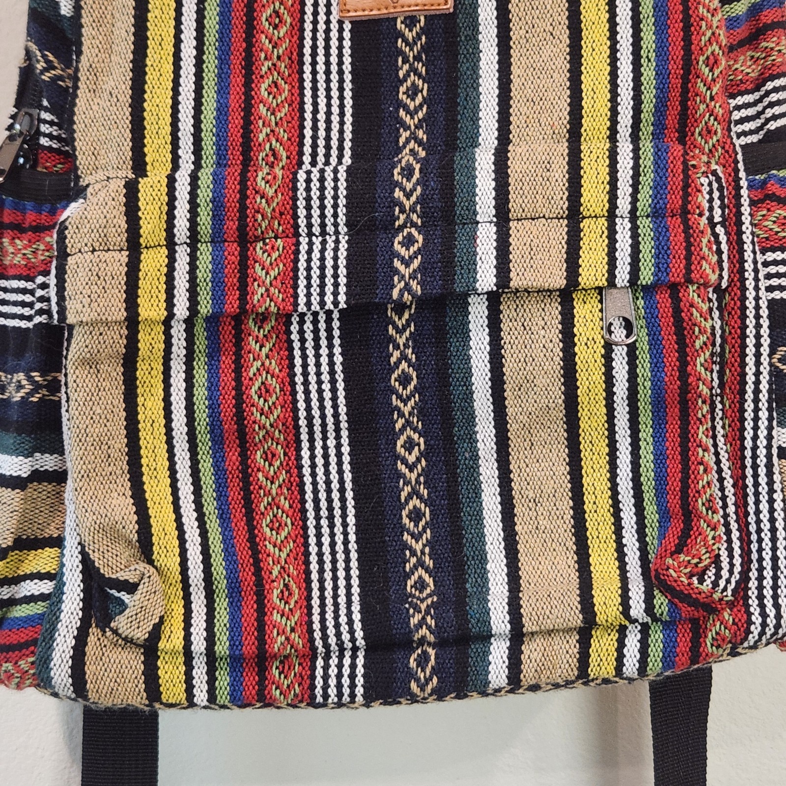 KCL Handmade Nepal Cotton Backpack Boho Hippie Festival Travel Daypack Striped