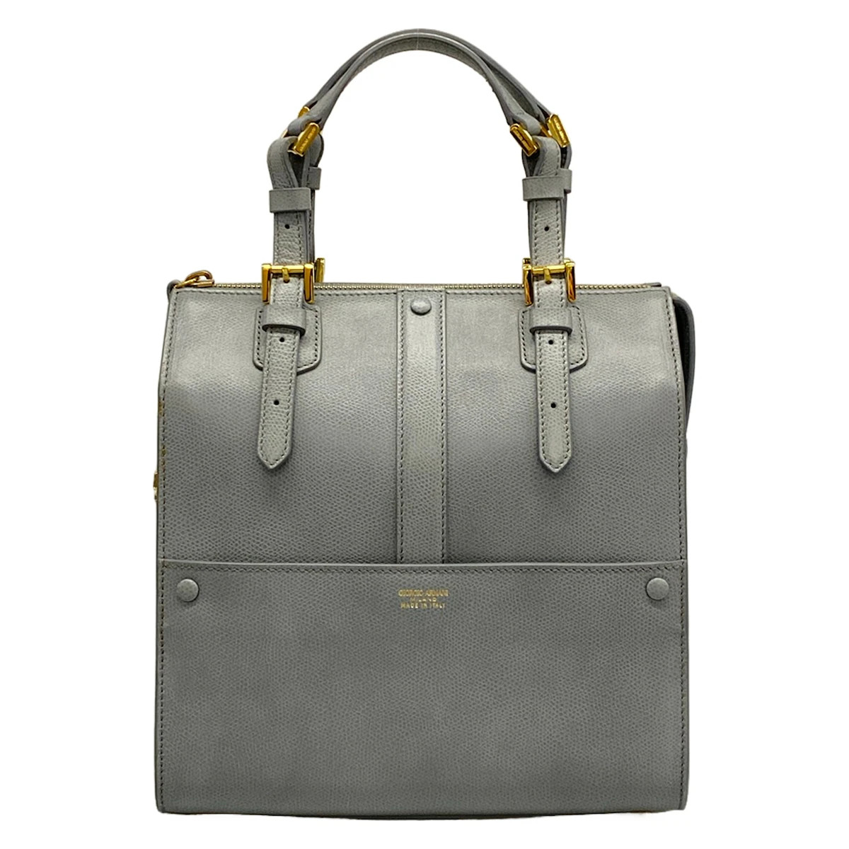 GIORGIOARMANI Gray Leather Handbag