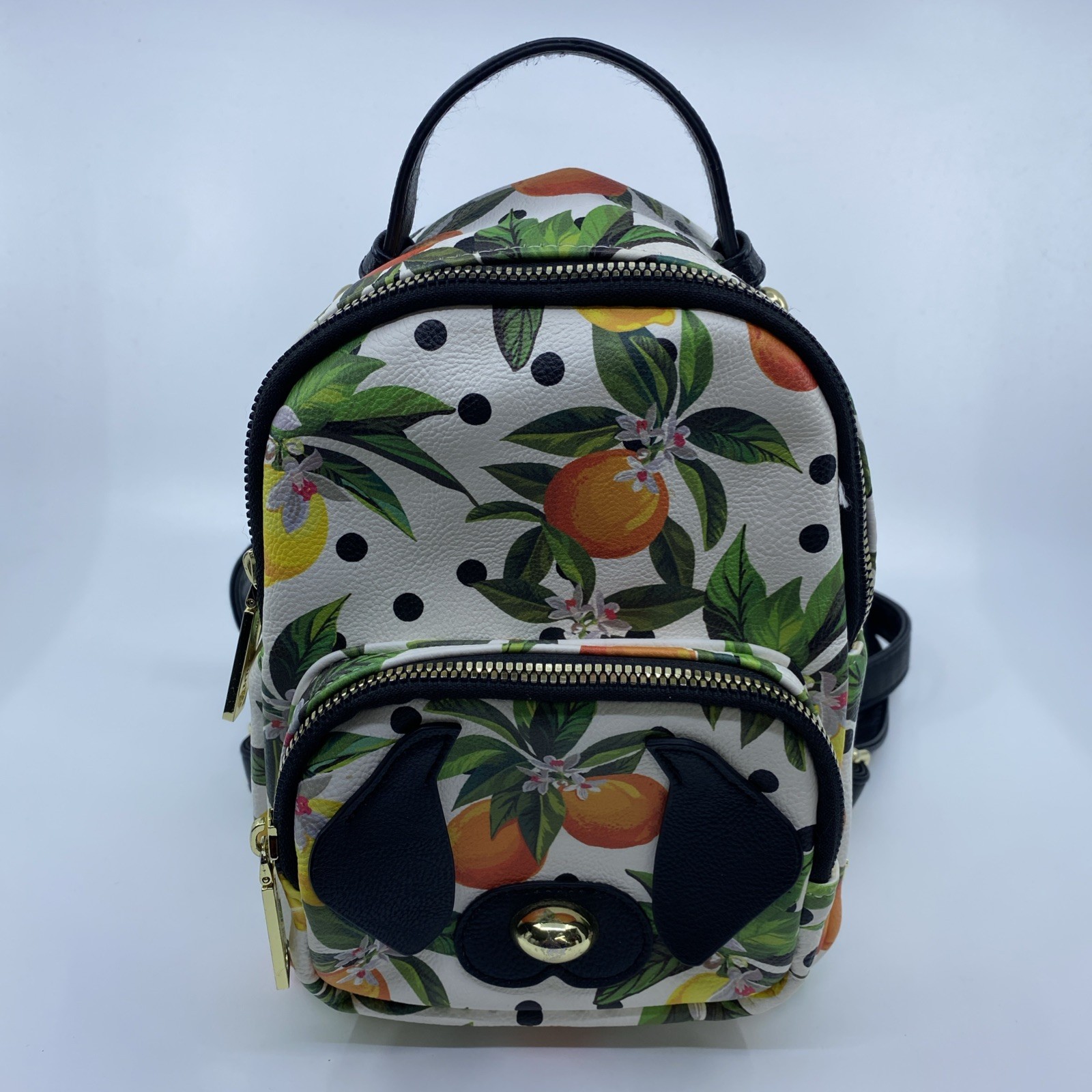 Betsey Johnson Citron & Lemon Print Puppy Dog Mini Backpack Model – BM20740