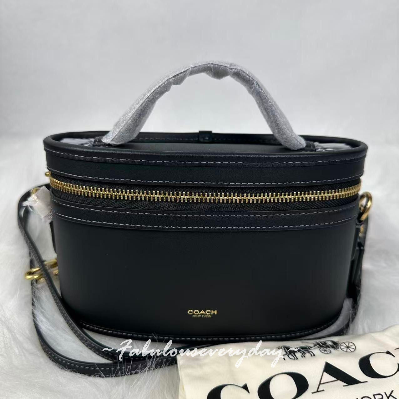 COACH Originals Trail Bag Crossbody Vanity Case In Leather/Gold/Black CBG93 NWT