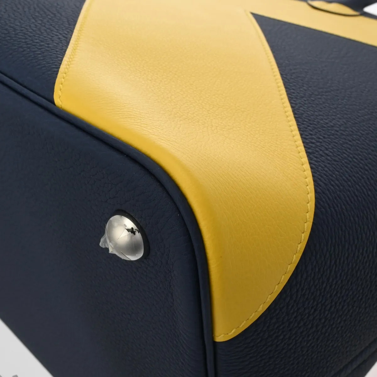 Hermes Bolide Handbag Togo Leather / Evercolor Leather Blue #WB266