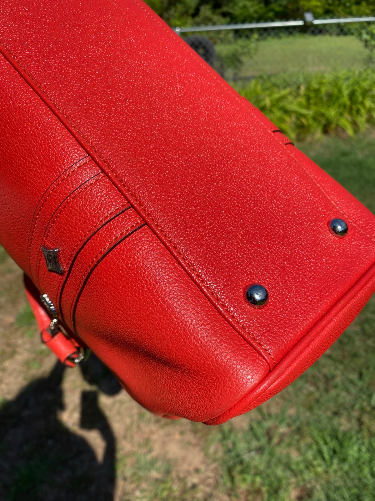 MCM Boston bags women Vibrant RED.Pre Owned Beautiful Classic MCM Bag Y2K style