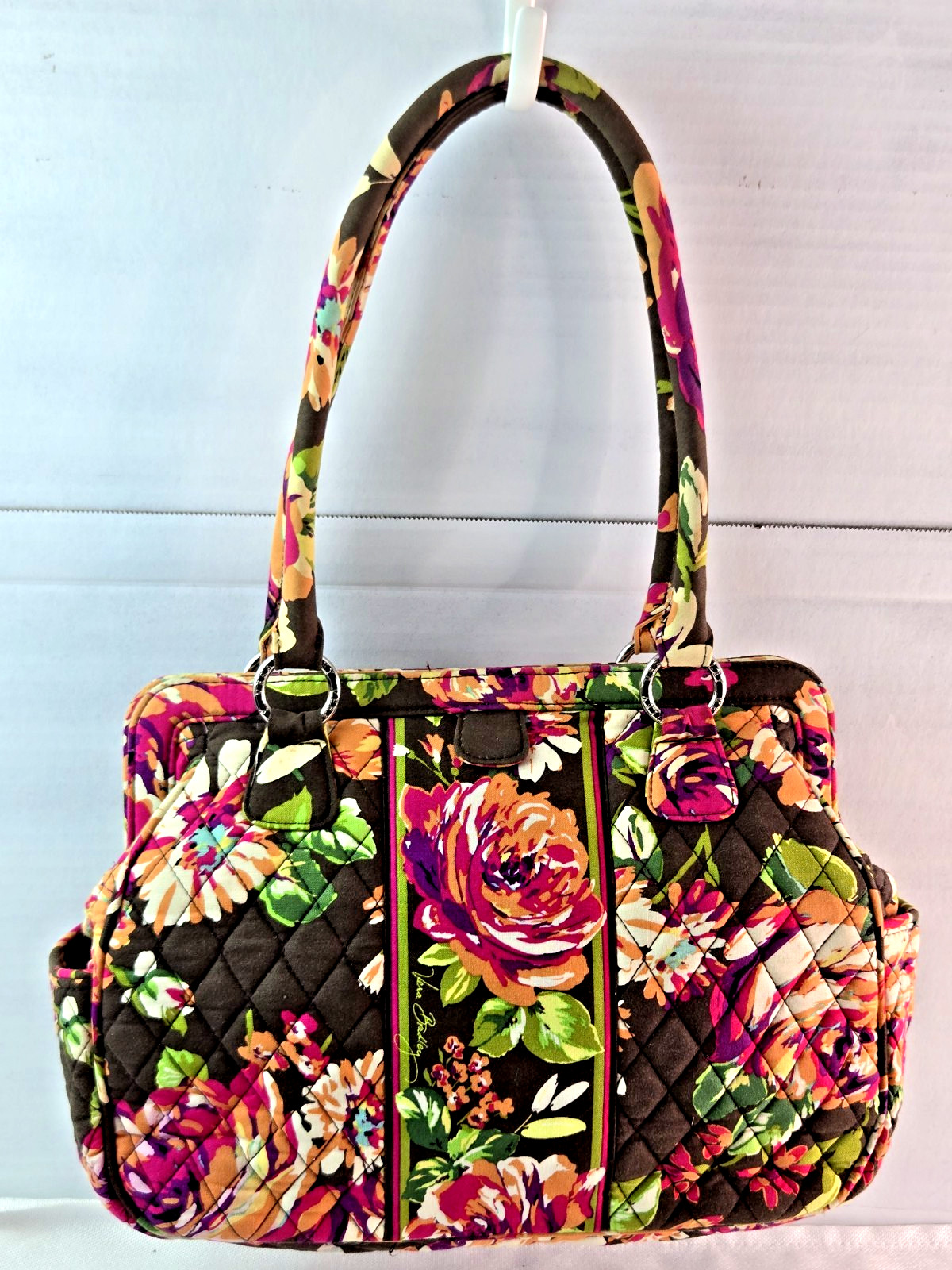 Vera Bradley Frame Bag in English Rose With Magnetic Closure EUC