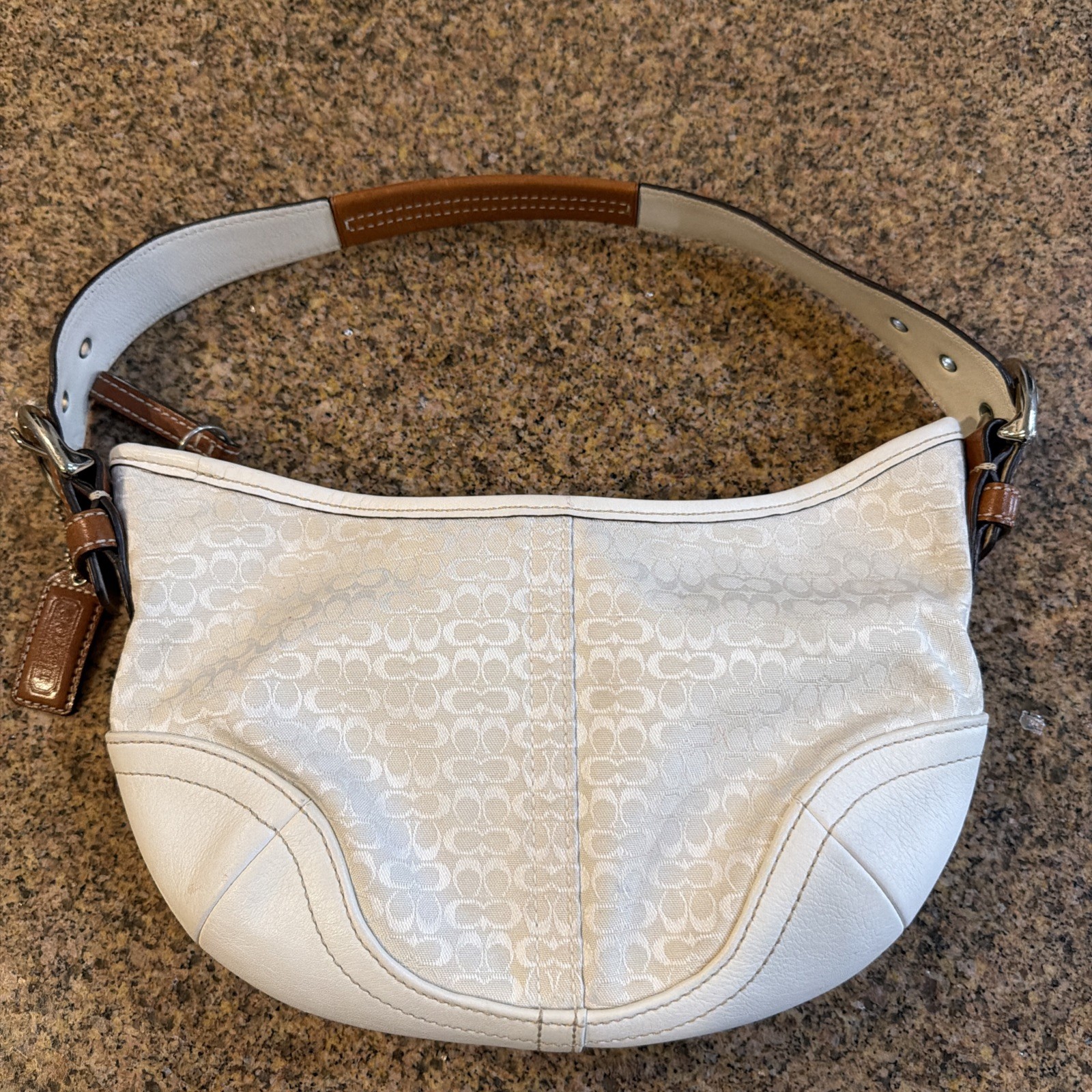 Coach Y2K White Mini Signature Canvas Soho Hobo 6351