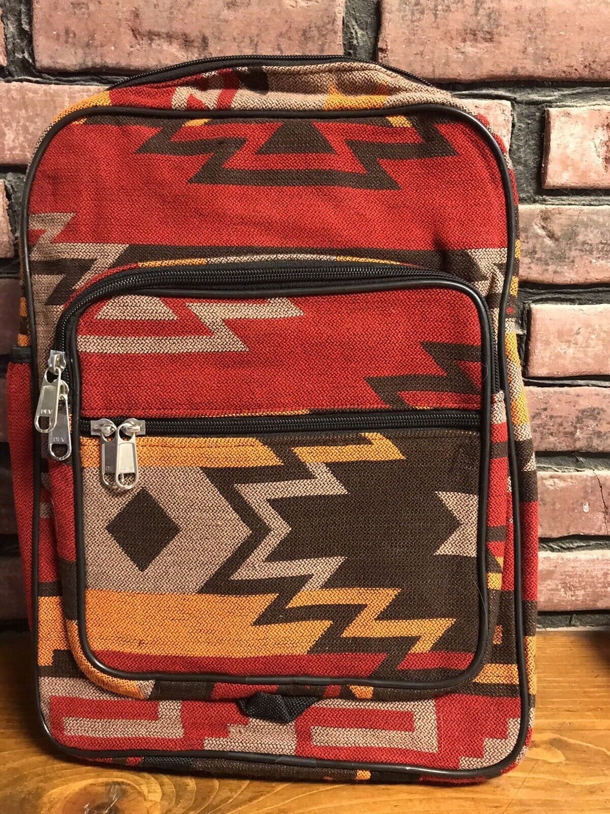 El Paso Saddle Blanket Co Southwestern Design Red Backpack 70% Acrylic
