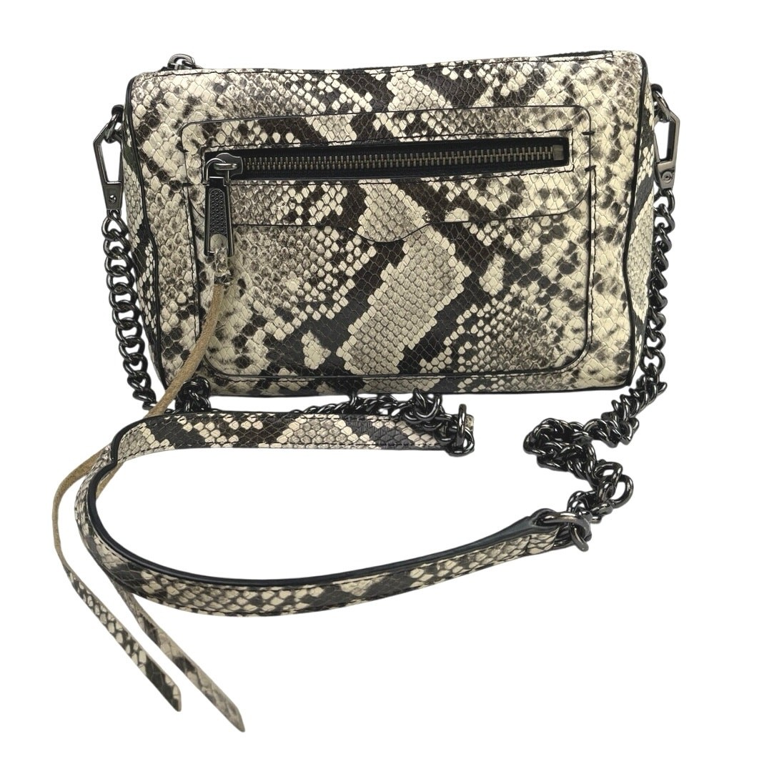 Rebecca Minkoff Avery Snake Print Leather Chain Strap Shoulder Crossbody Bag