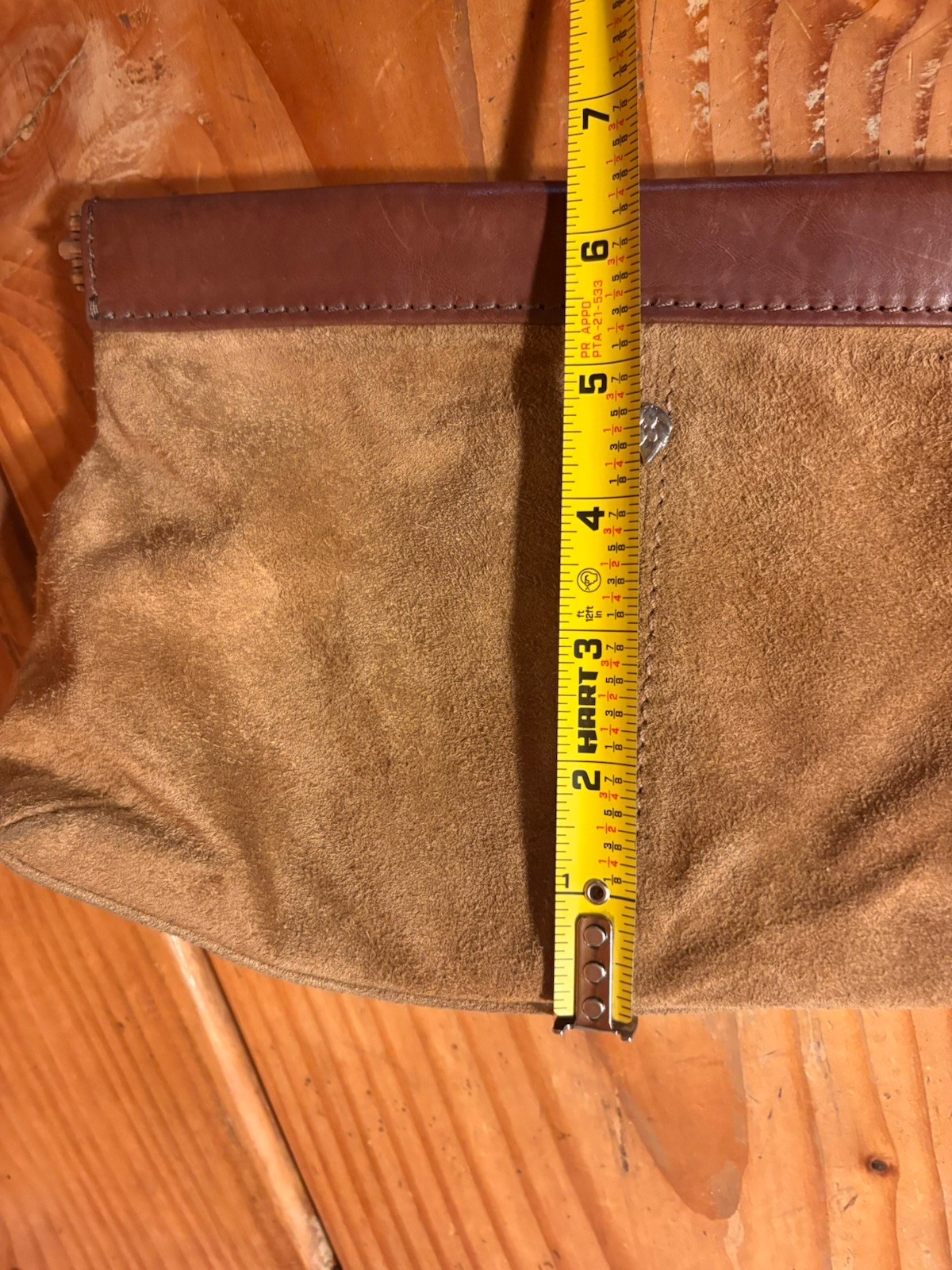 HELEN KAMINSKI Australia Handbag Suede Clutch Purse Handbag Beige Tan
