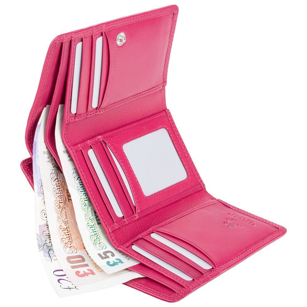Visconti Heritage -32 Soft Leather Trifold Wallet (Fuscia)