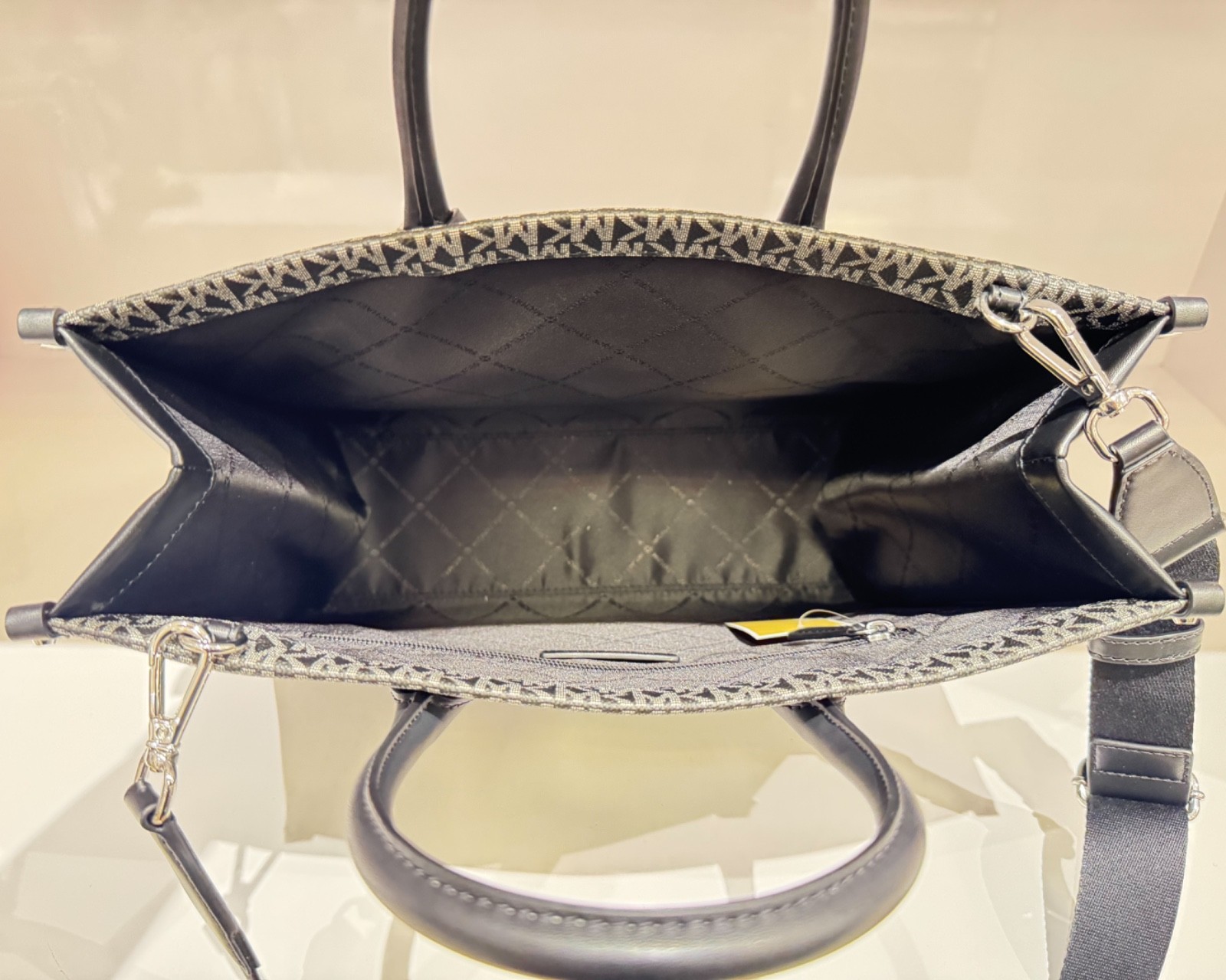 Michael Kors Mirella Medium Satchel Shoulder Tote Bag MK Ombre Black Multi