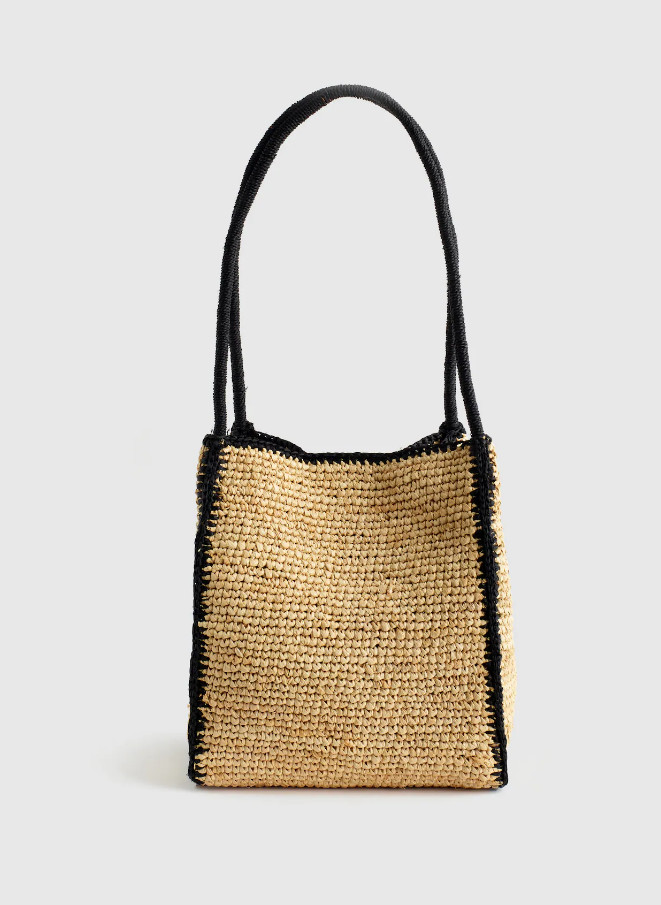 Madewell The Lexington Small Tote in Raffia Natural Multi New