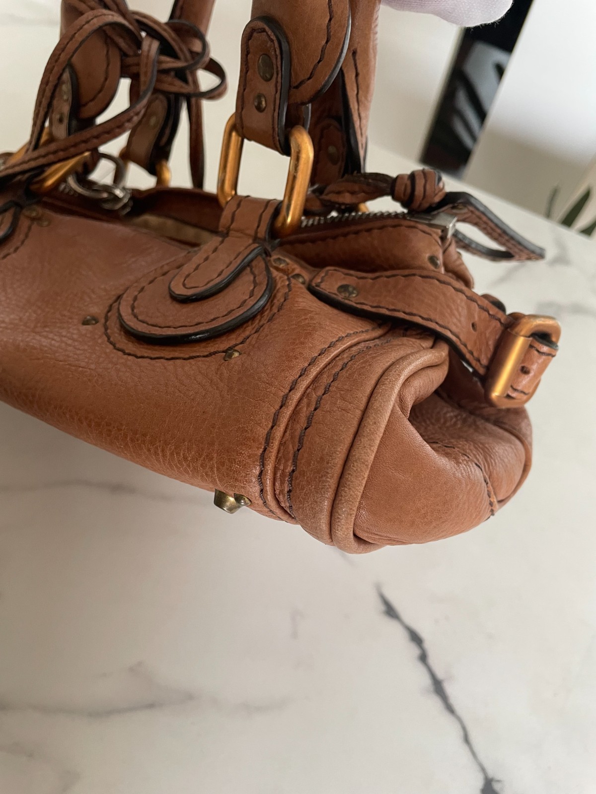 Chloe Paddington Mini Tan Brown Leather Handbag w/Padlock & Key 260726