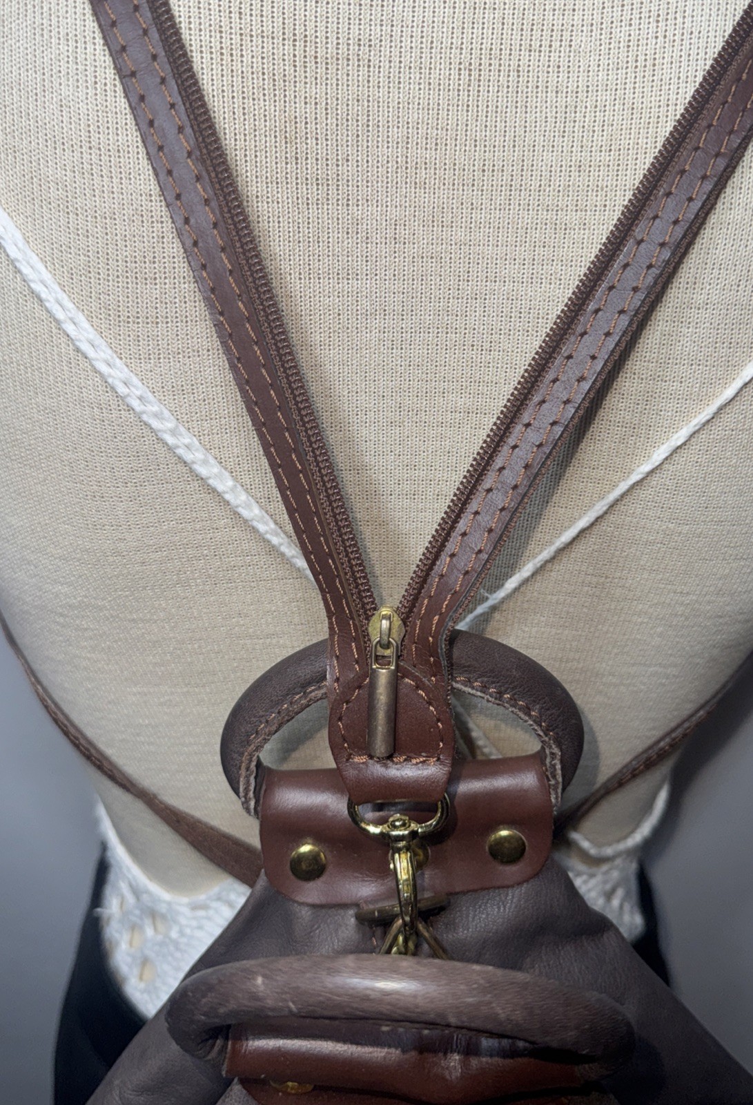 Borse In Pelle Vintage Leather Brown Backpack Sling Handbag Purse Bag Two Color