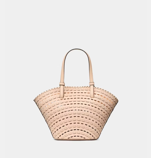 Kate Spade Dahlia Tote Bag Cutout Leather Floral Charm – Crisp Peach Crossbody