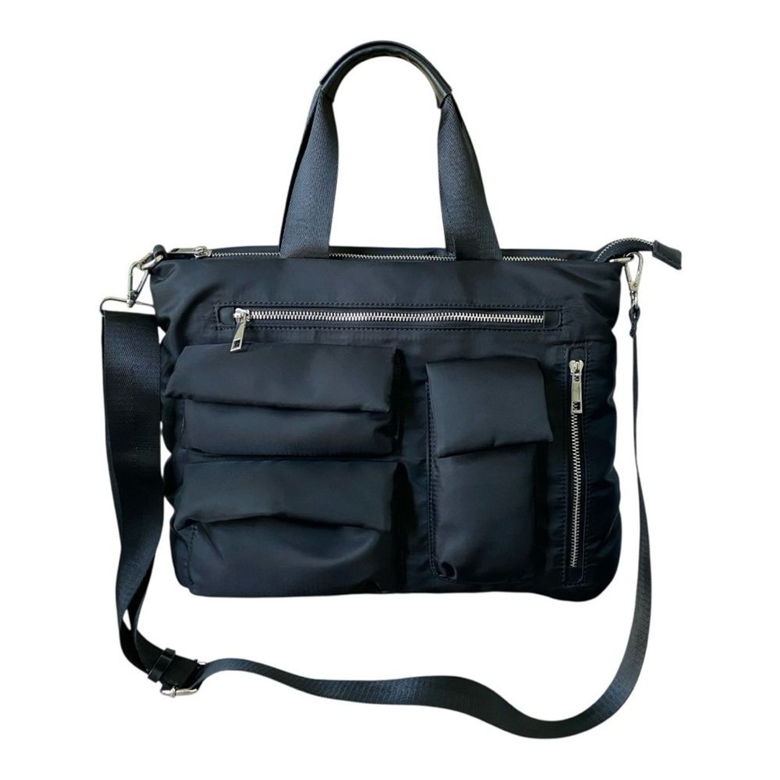 Urban Expressions Aria Black Nylon Puffer Crossbody Shoulder Bag EXCELLENT
