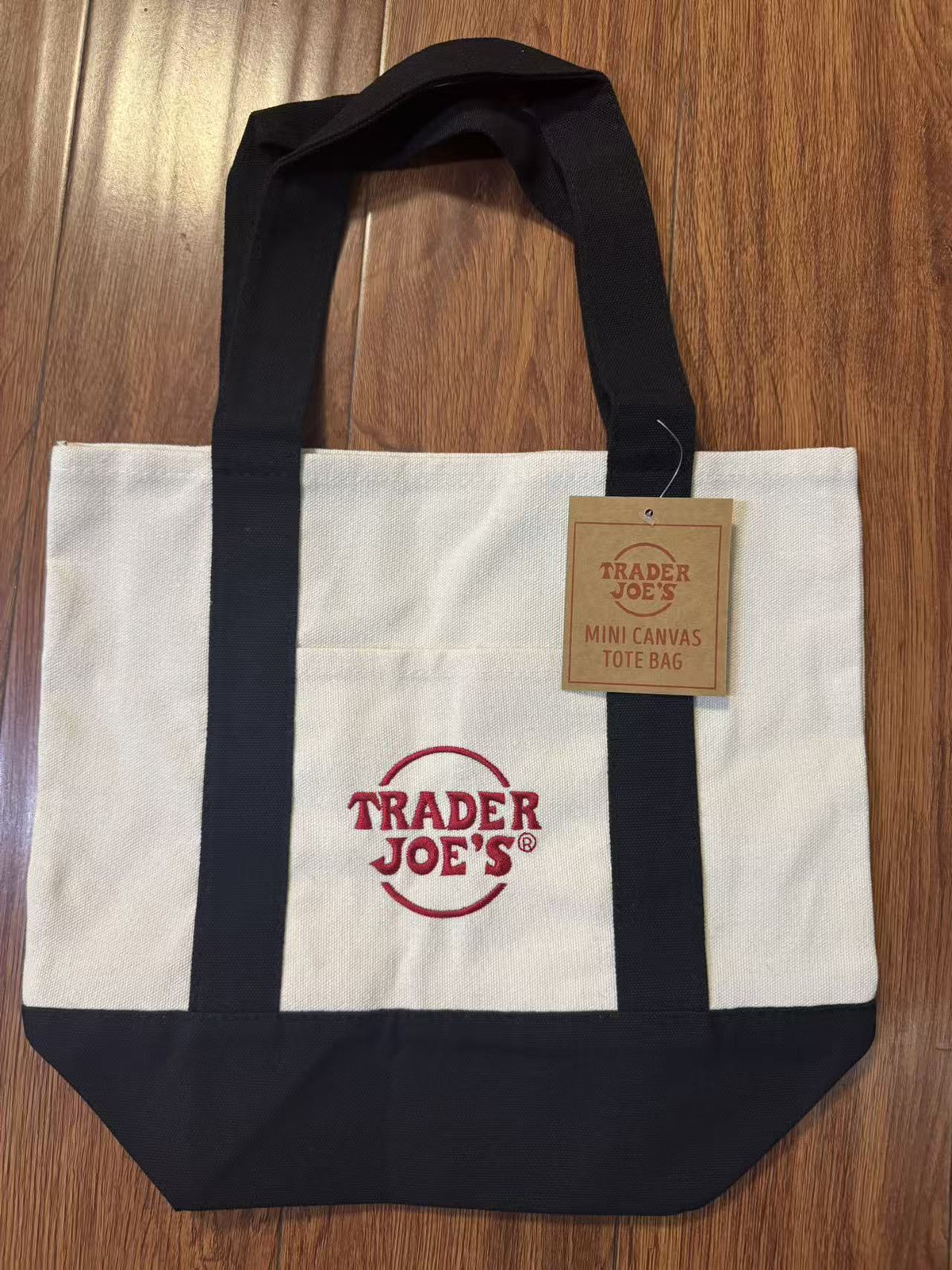 Trader Joe’s Canvas Tote Shopping Bag – MINI CLASSIC BLACK – NEW with TAGS US