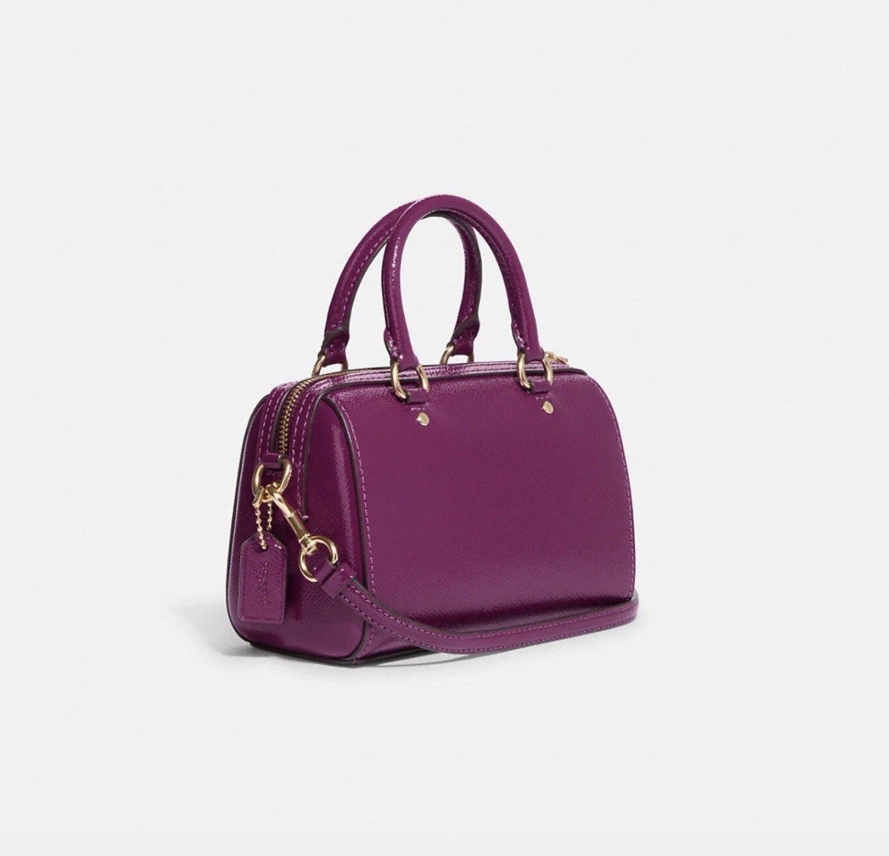 Coach Mini Rowan Leather Crossbody Dark Magenta
