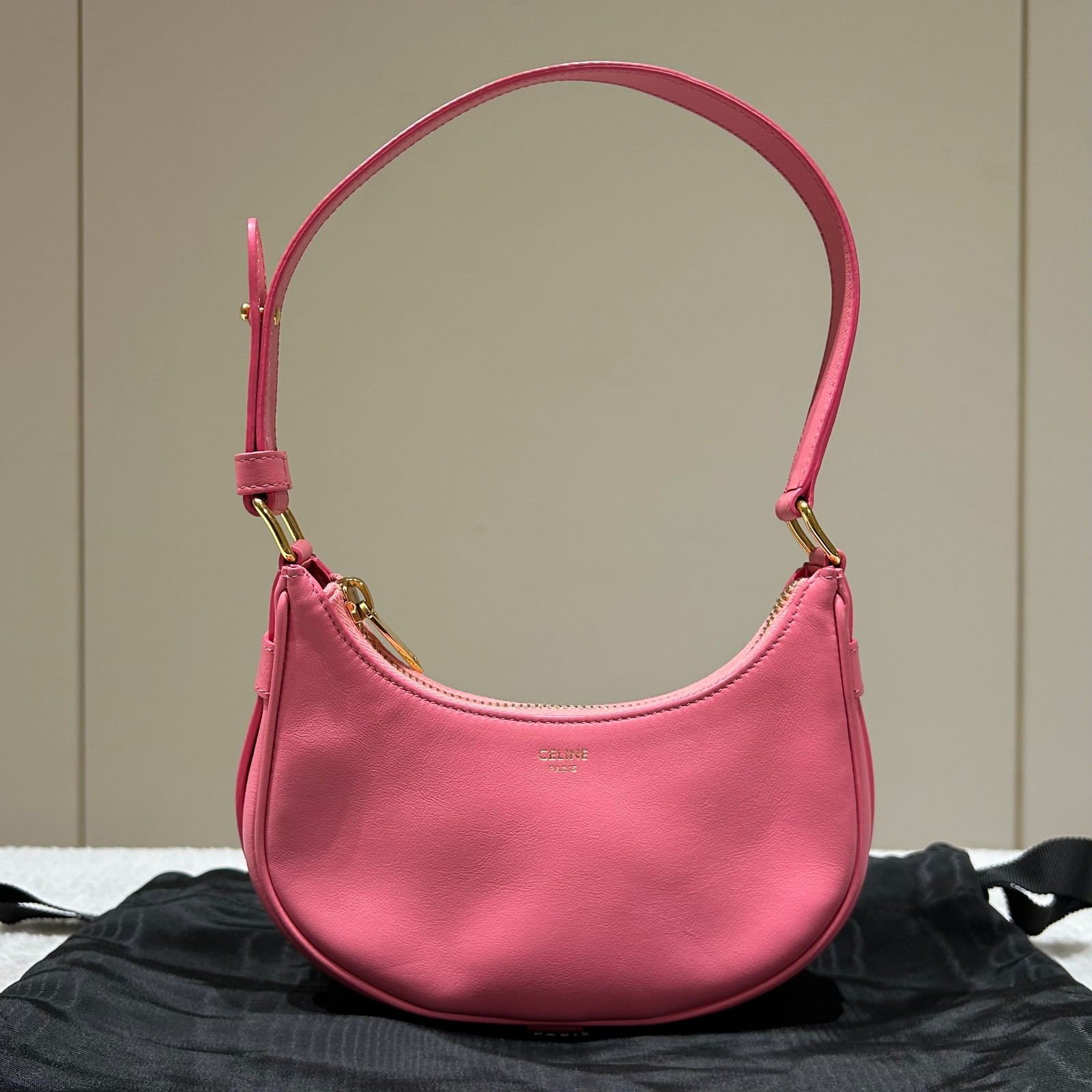 Celine Calfskin Ava Shoulder Bag Mini Pink