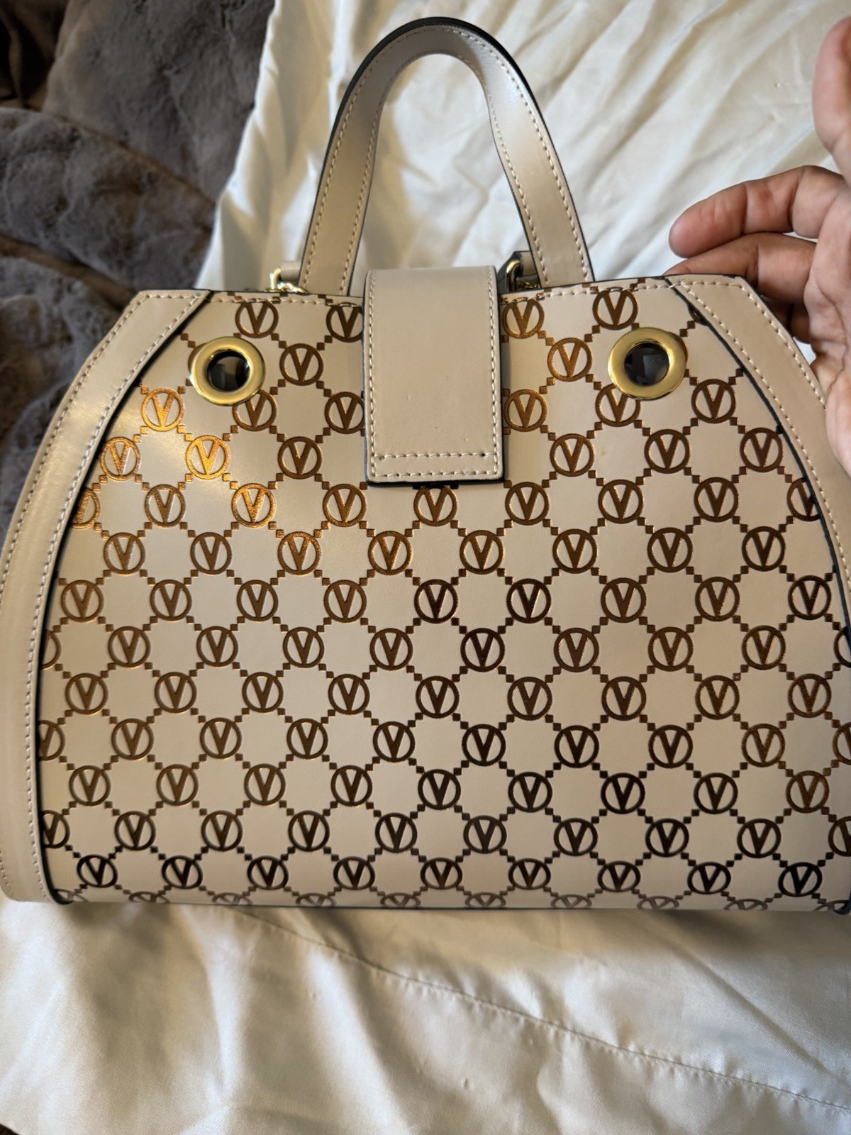 Valentino By Mario Valentino Spa Logo Monogram Satchel