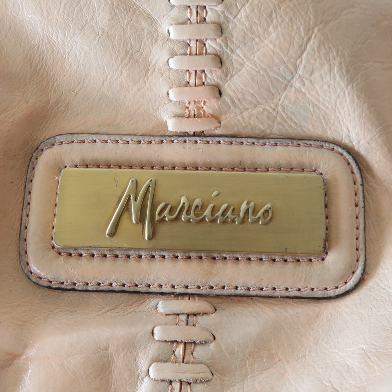Guess Marciano X-Large Peach Leather Slouch Bag Tote Shoulder Bag Satchel Hobo