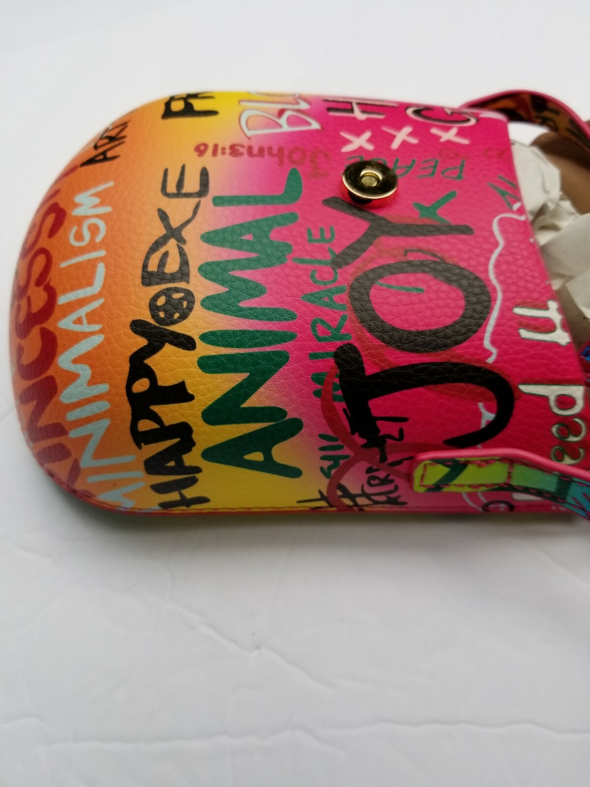 Small Graphic Graffiti Inspired Crossbody Purse Bag, Bright, Colorful, Vegan