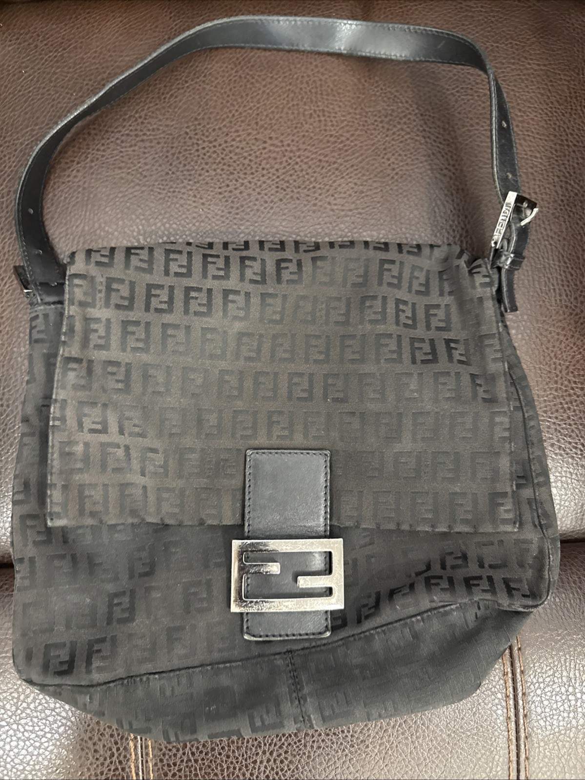 Fendi Zucchino Mamma Bucket 8BR001 Semi Shoulder Bag #T1104