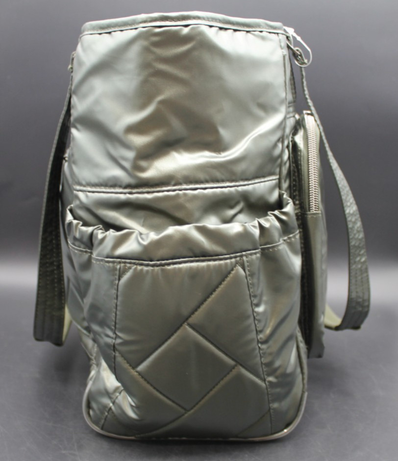 Lug Trotter Quilted Tote Bag NWT Metallic Olive Multi Pocket Travel Work Bag