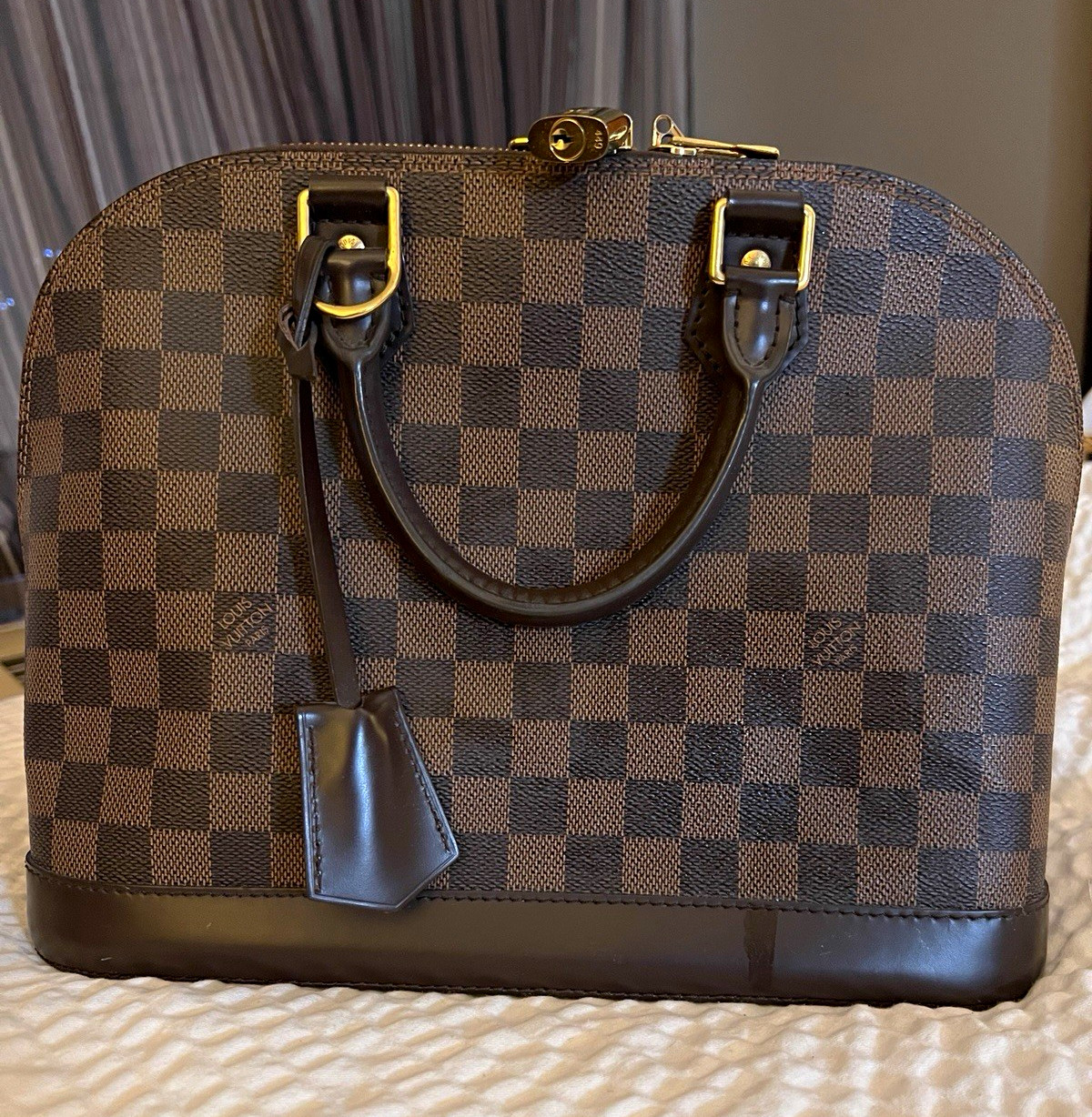 Authentic Louis Vuitton Damier Ebene Alma PM Brown