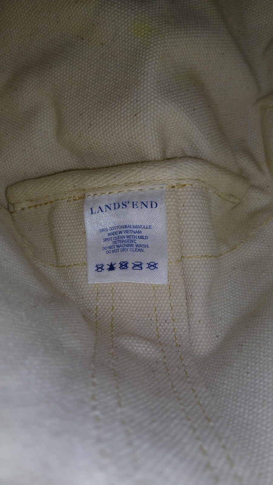 Lands End SMALL Monogram Canvas Boat Tote Bag w Purple Compass Embroidered Patch