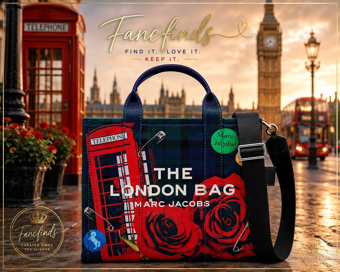 Marc Jacobs The London LIMITED EDITION City Capsule Canvas Tote Bag Handbag