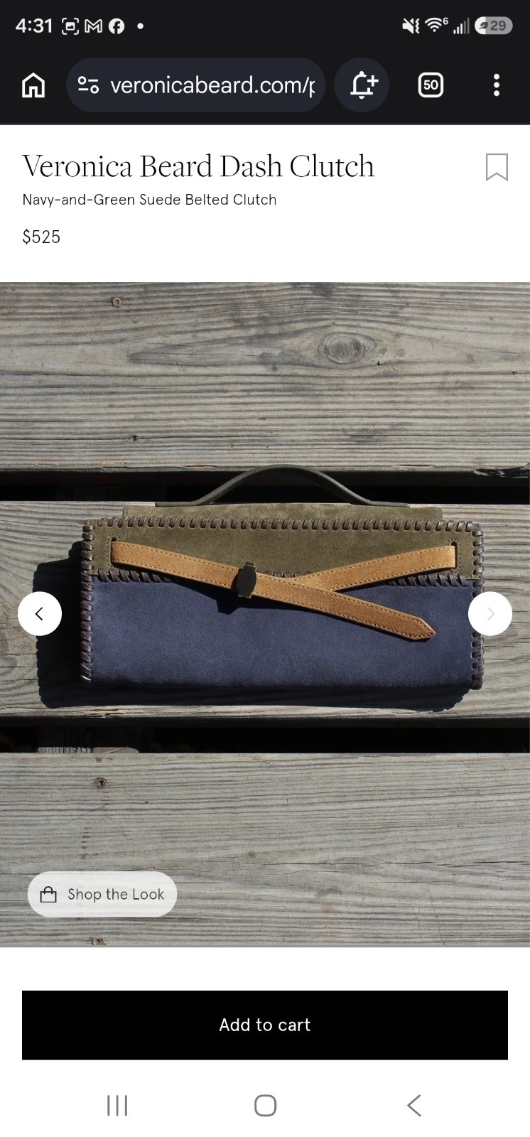 Veronica Beard Dash Clutch Navy + Green Calf Suede Belted Clutch Nwt Msrp $525