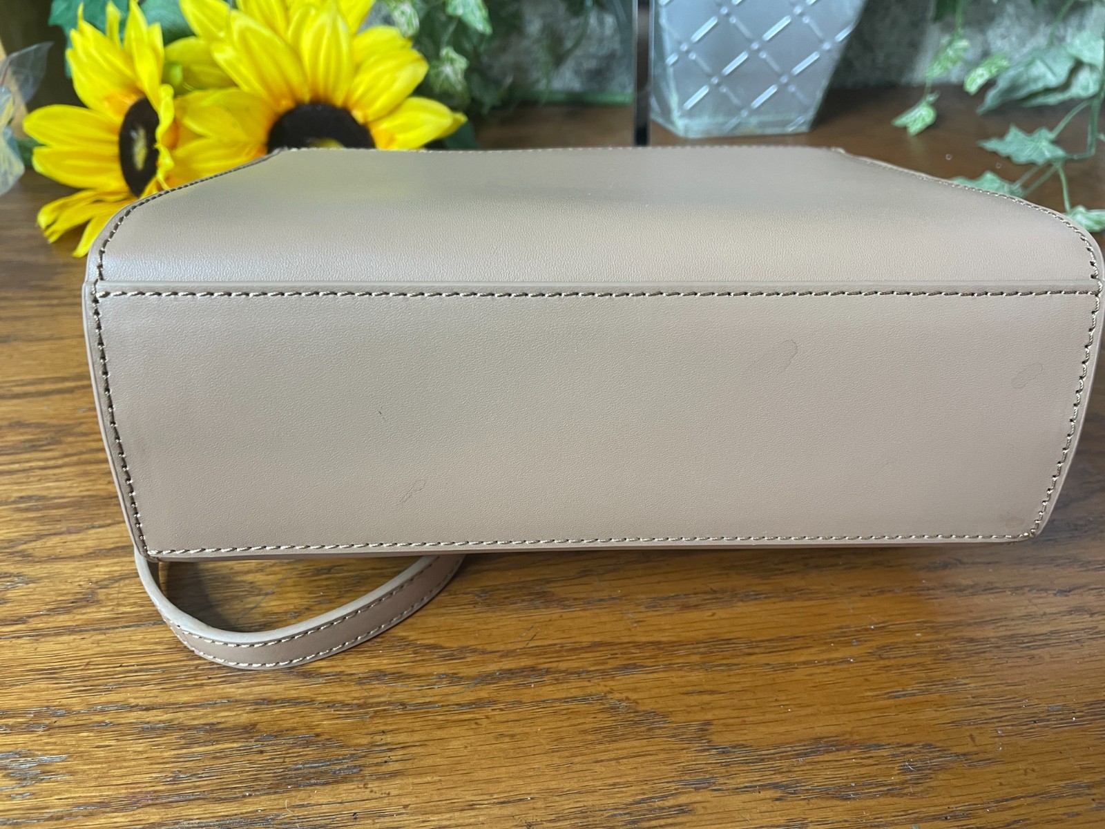 NWT QUINCE ITALIAN LEATHER TOP HANDLE CROSSBODY SATCHEL HANDBAG CAPPUCCINO $119
