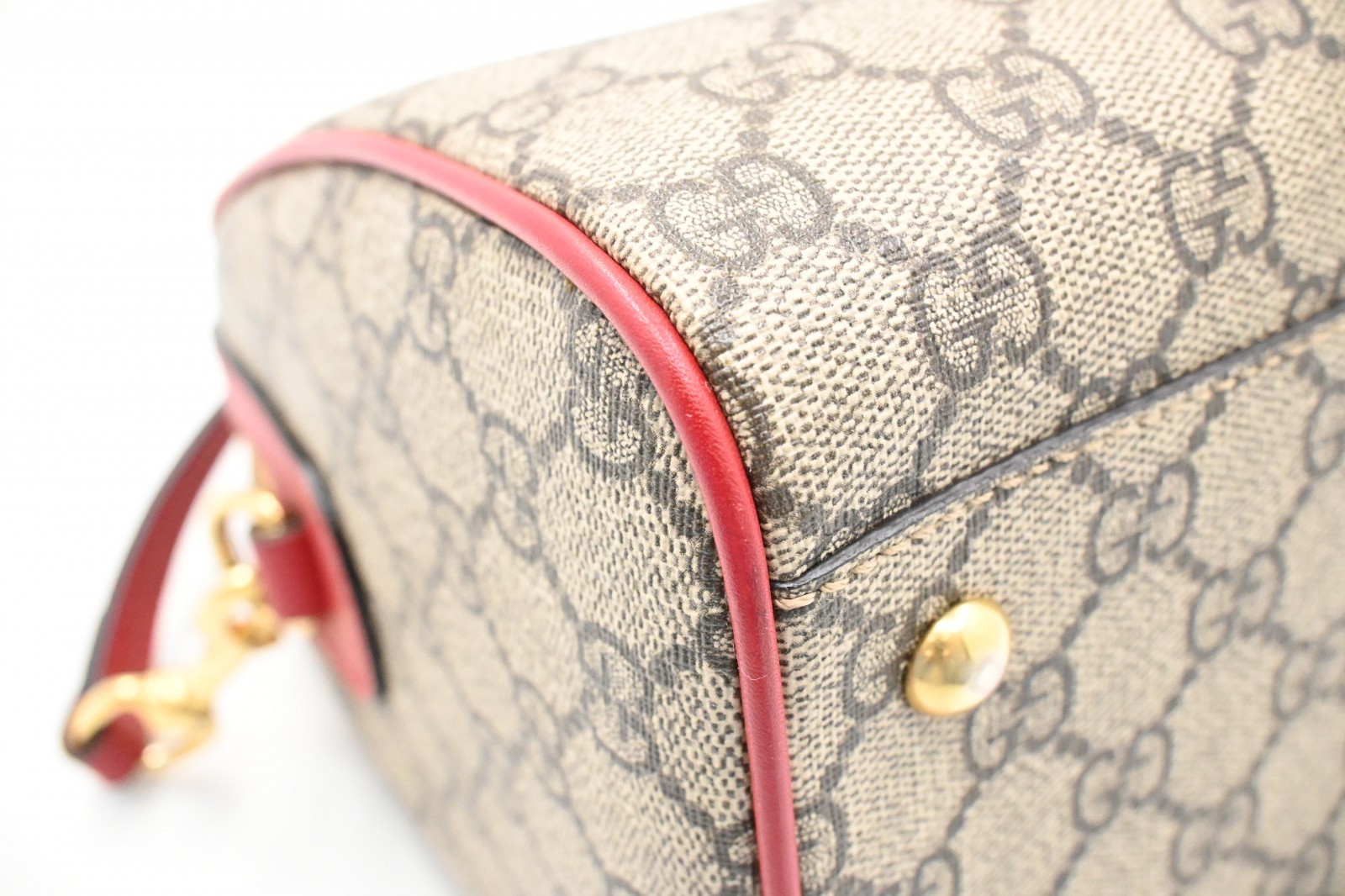 Authentic Gucci GG Supreme 2-Way Mini Boston Bag, Snake Pattern, 409529