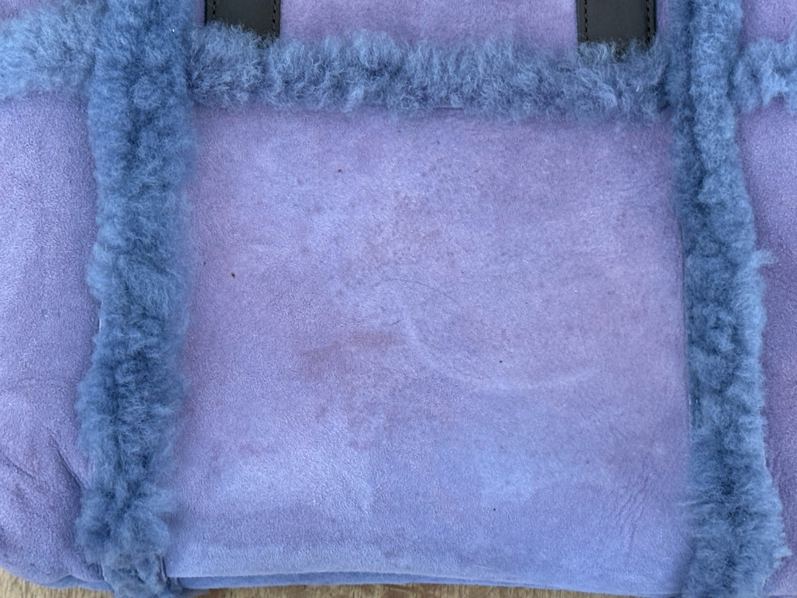 UGG Australia Suede Leather Shearling Sherpa Sheepskin Tote Bag