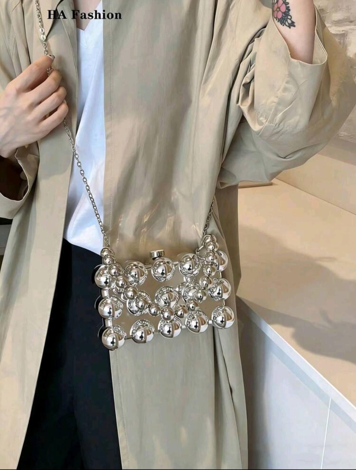 Luxury Mini Silver Acrylic Clutch Purse for Women Evening Crossbody Shoulder