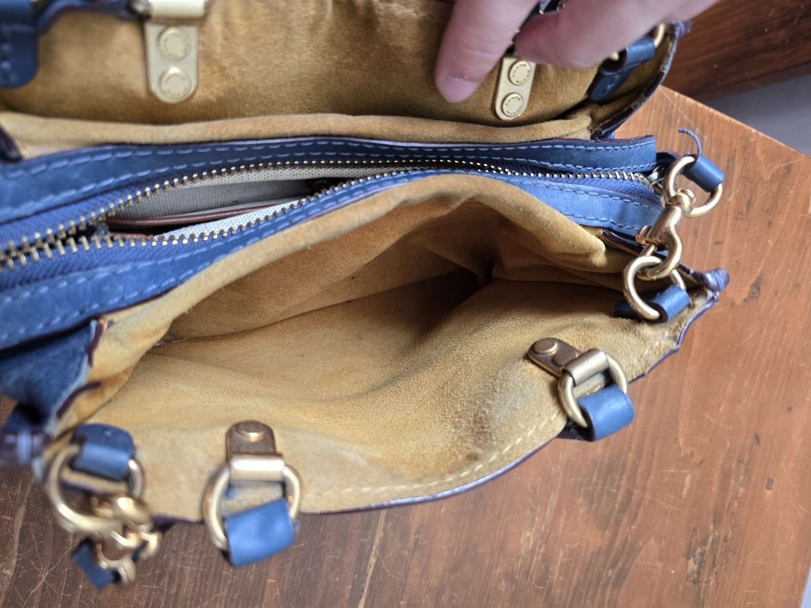 Coach Rogue 25 1941 Denim Blue Pebbled Leather Purse 54536 Well Loved