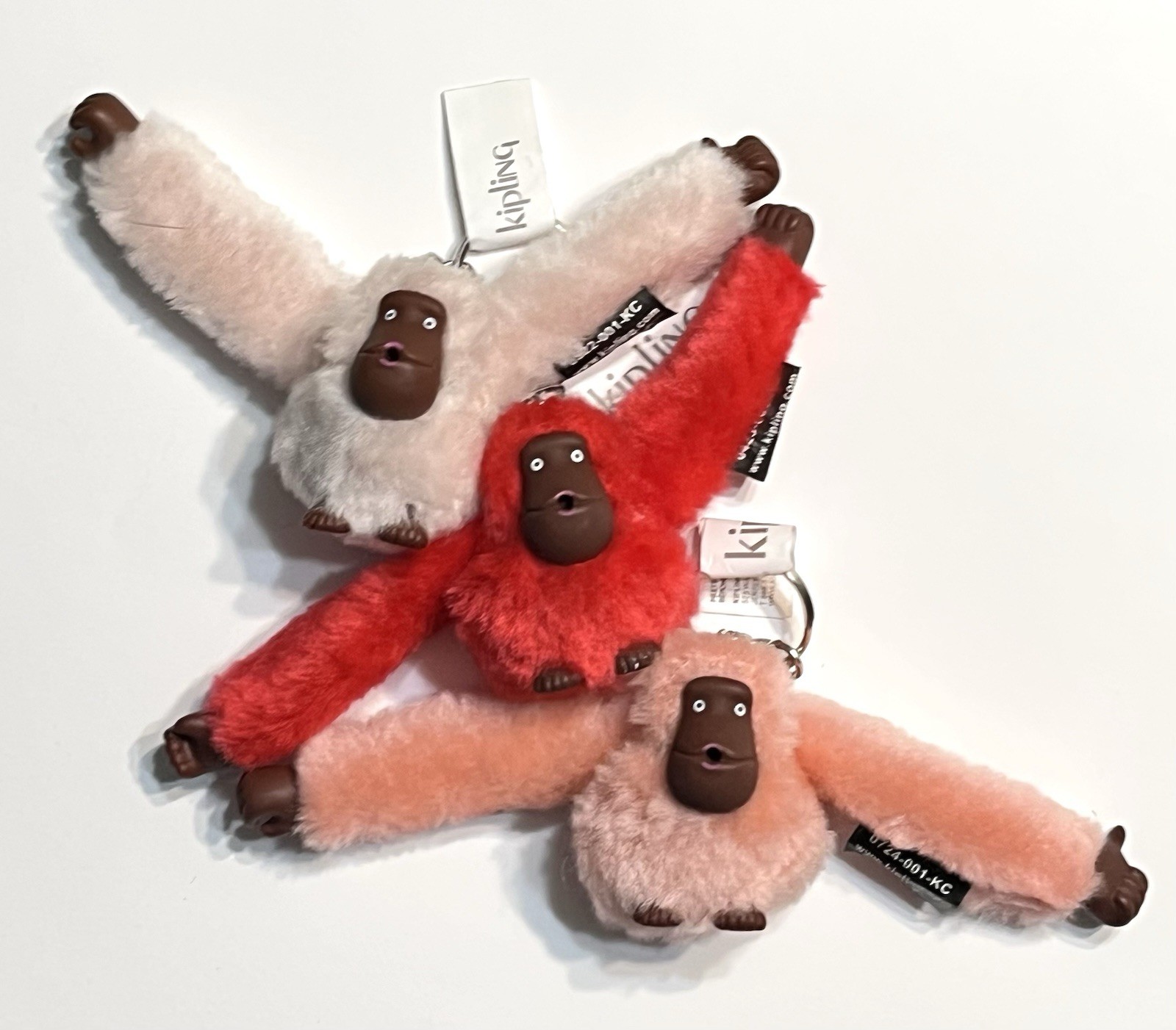 NWOT 3 (three) KIPLING 2” Monkey Key Chain Ring Bag Charm Fob (29)