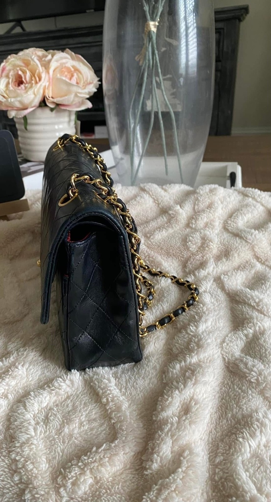 Chanel Vintage Classic Double Flap Bag Quilted Lambskin Medium
