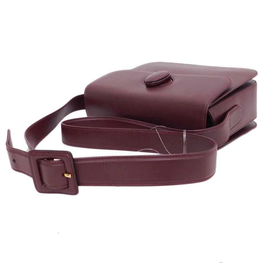 Cartier Must Line Turn Lock Shoulder Bag Bordeaux Leather Women 18.5cm