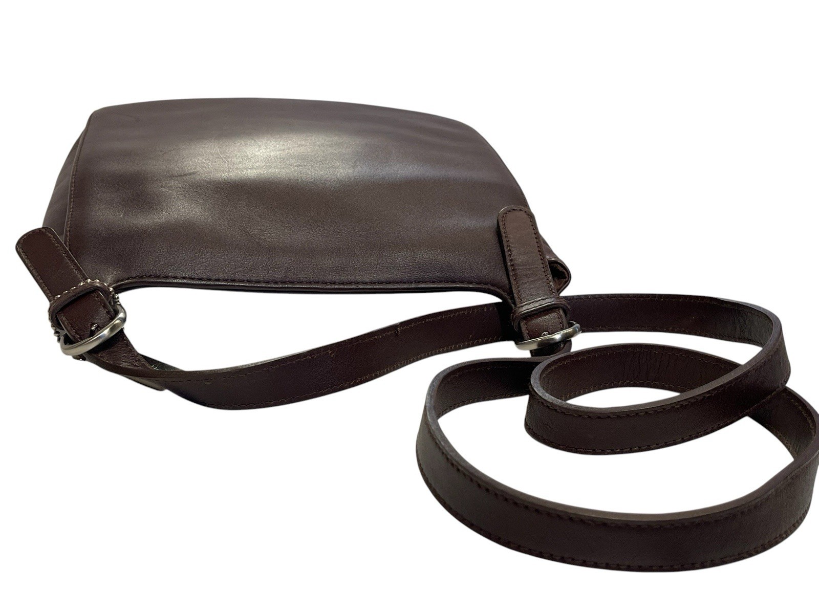 St John’s Bay Leather Brown Saddle Flap Over Shoulder Crossbody Bag