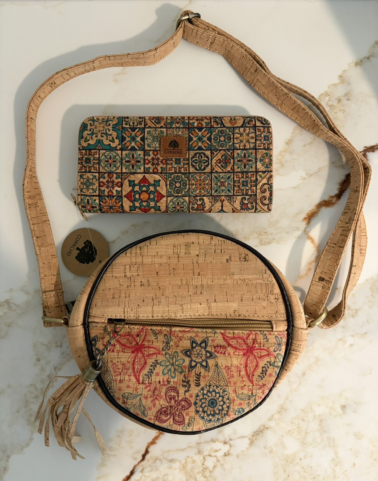 Corkcho Cork Purse w/Adjustable Strap Wallet Portugal Sustainable Eco Friendly