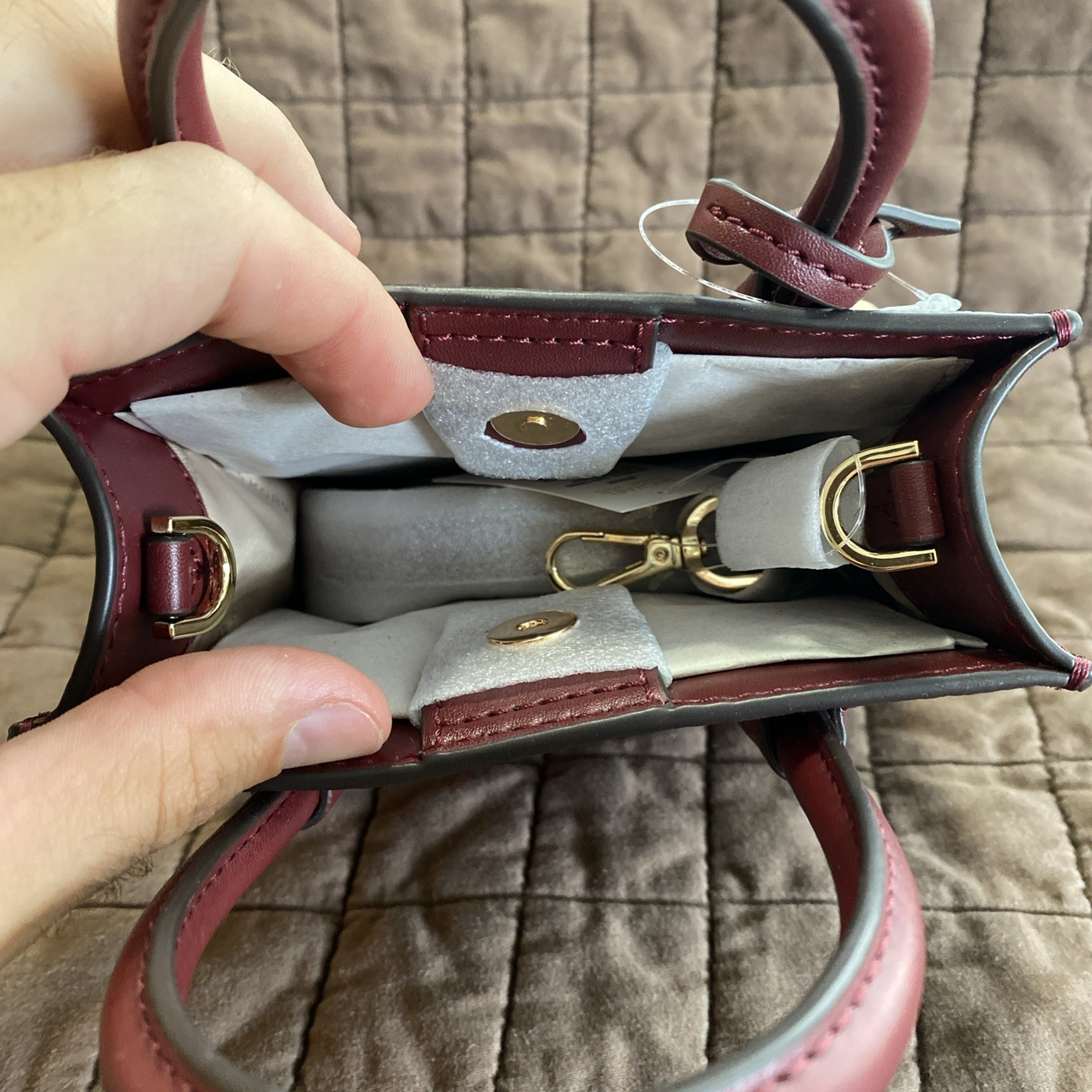 New Michael Kors Mercer XS Mini Shopper Leather Crossbody Bag Purse