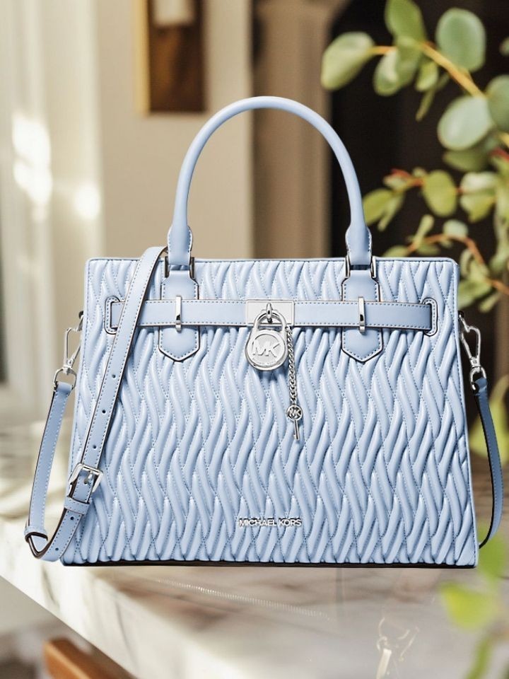Michael Kors Hamilton Women Medium Matelassé Crossbody Satchel Handbag Purse Bag