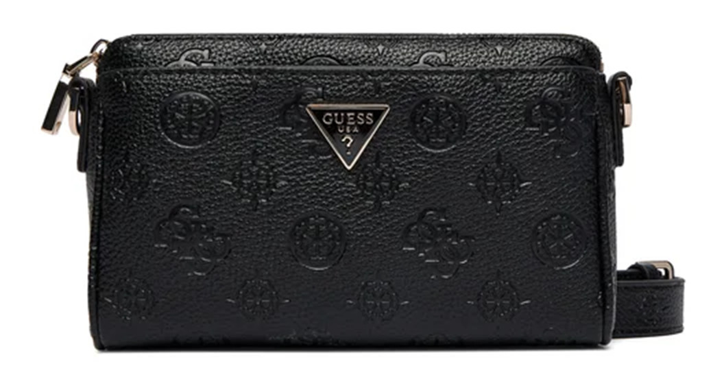 GUESS HWPD98 88720 CRESIDIA II MINI XBODY TOP ZIP BAG WOMEN LOGO BLACK